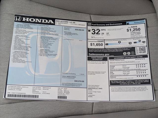 New 2025 Honda Accord SE image 17