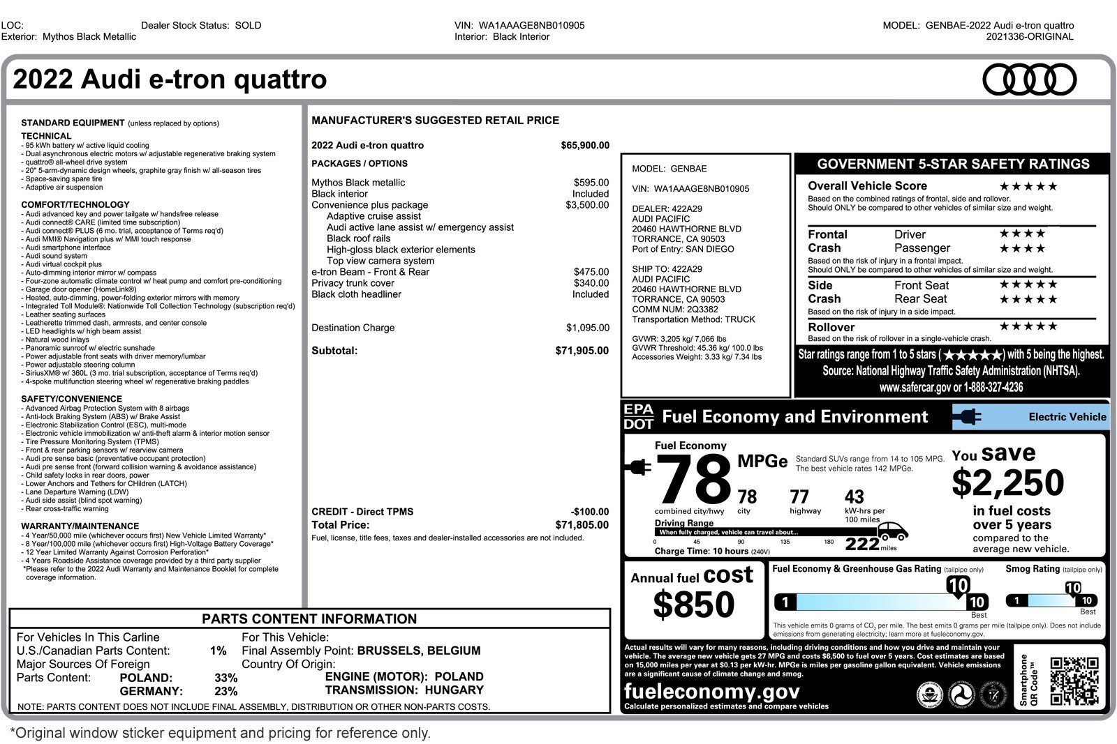 Used 2022 Audi e-tron Premium w/ Convenience Plus Package image 26
