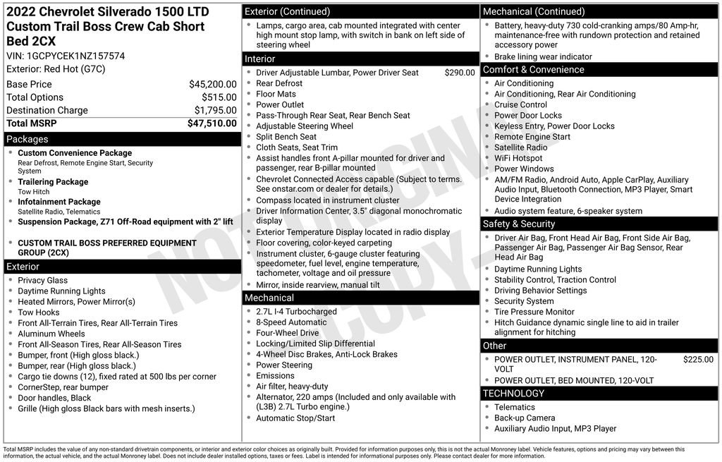 Used 2022 Chevrolet Silverado 1500 Custom Trail Boss AWD/4WD image 27