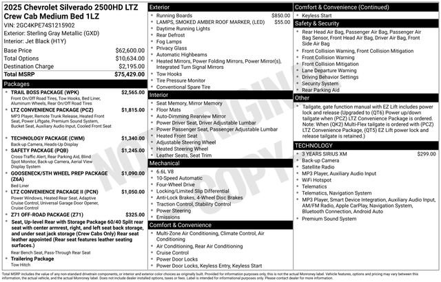 Used 2025 Chevrolet Silverado 2500 LTZ w/ Trail Boss Package AWD/4WD image 2