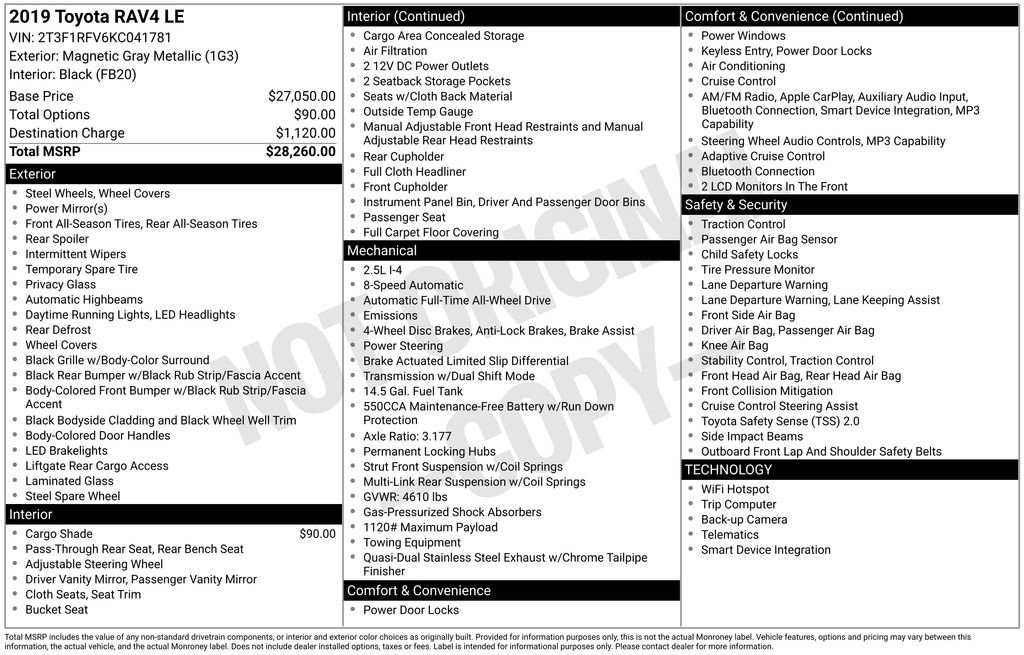 Used 2019 Toyota RAV4 LE AWD/4WD image 24