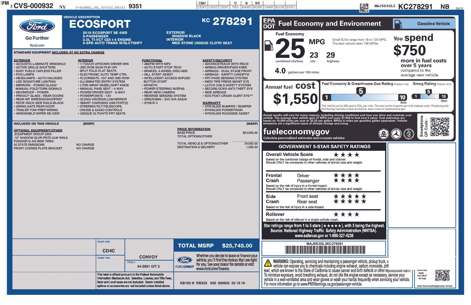 Used 2019 Ford EcoSport SE image 6