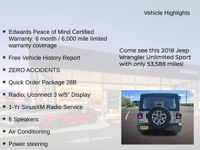 Used 2018 Jeep Wrangler Unlimited Sport AWD/4WD image 11