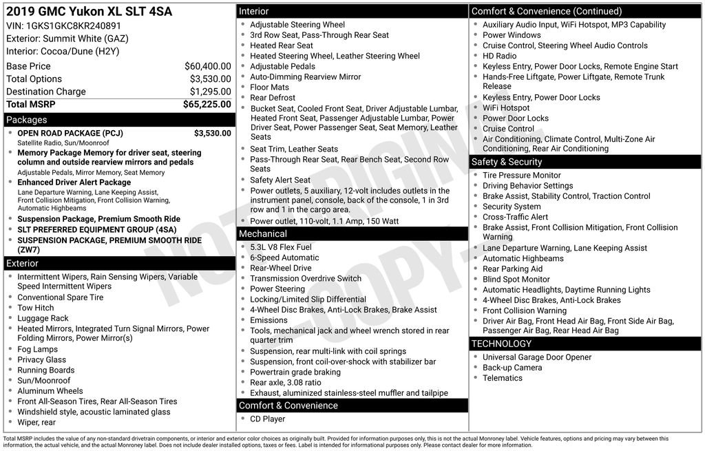 Used 2019 GMC Yukon XL SLT w/ Open Road Package RWD image 27