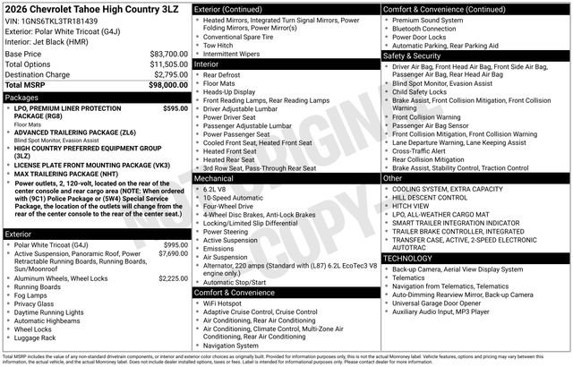 New 2026 Chevrolet Tahoe High Country image 17