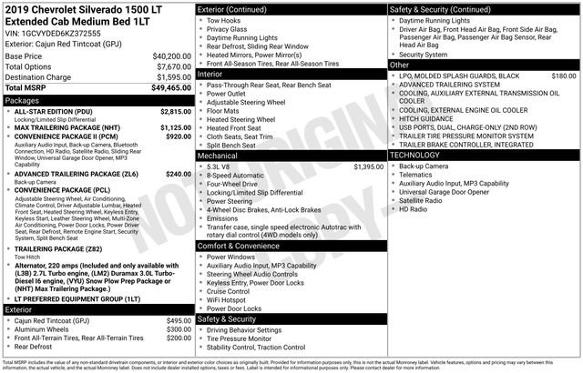 Used 2019 Chevrolet Silverado 1500 LT w/ All-Star Edition AWD/4WD image 6