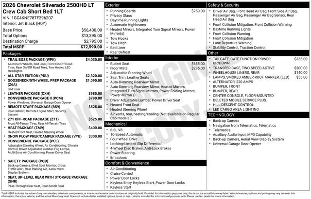 New 2026 Chevrolet Silverado 2500 LT w/ Trail Boss Package AWD/4WD image 5