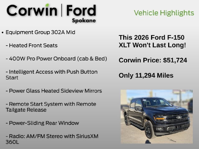 Certified 2026 Ford F150 XLT w/ Equipment Group 302A MID AWD/4WD image 19