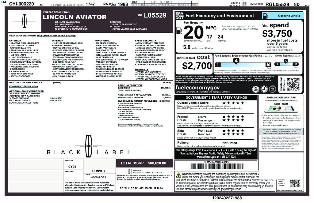 Used 2024 Lincoln Aviator Black Label AWD/4WD image 33