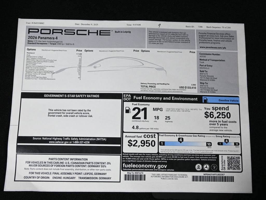 Used 2026 Porsche Panamera 4 AWD/4WD image 42