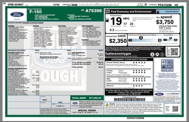 Used 2023 Ford F150 Platinum w/ Equipment Group 701A High image 33