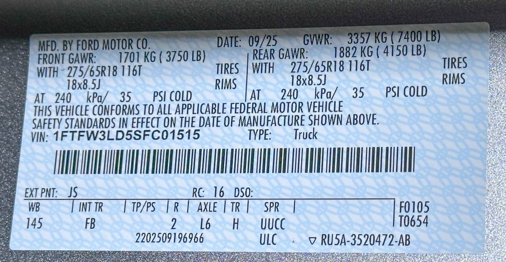 New 2025 Ford F150 XLT w/ Equipment Group 302A MID image 51