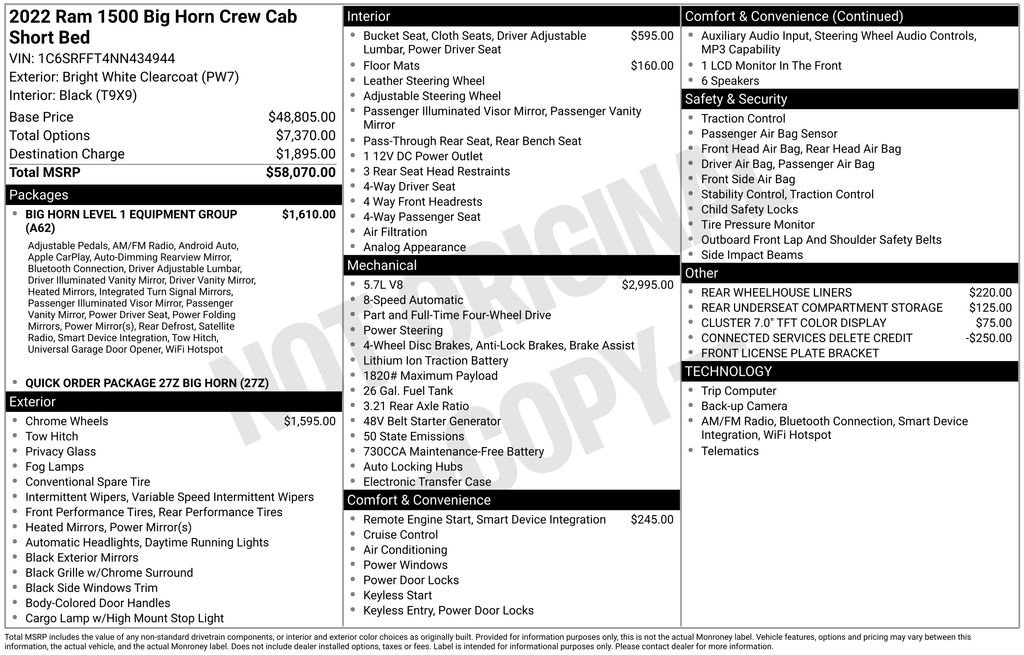 Certified 2022 RAM 1500 Big Horn AWD/4WD image 42