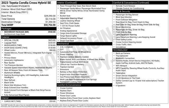 Used 2023 Toyota Corolla Cross AWD Hybrid w/ Moonroof Package image 11