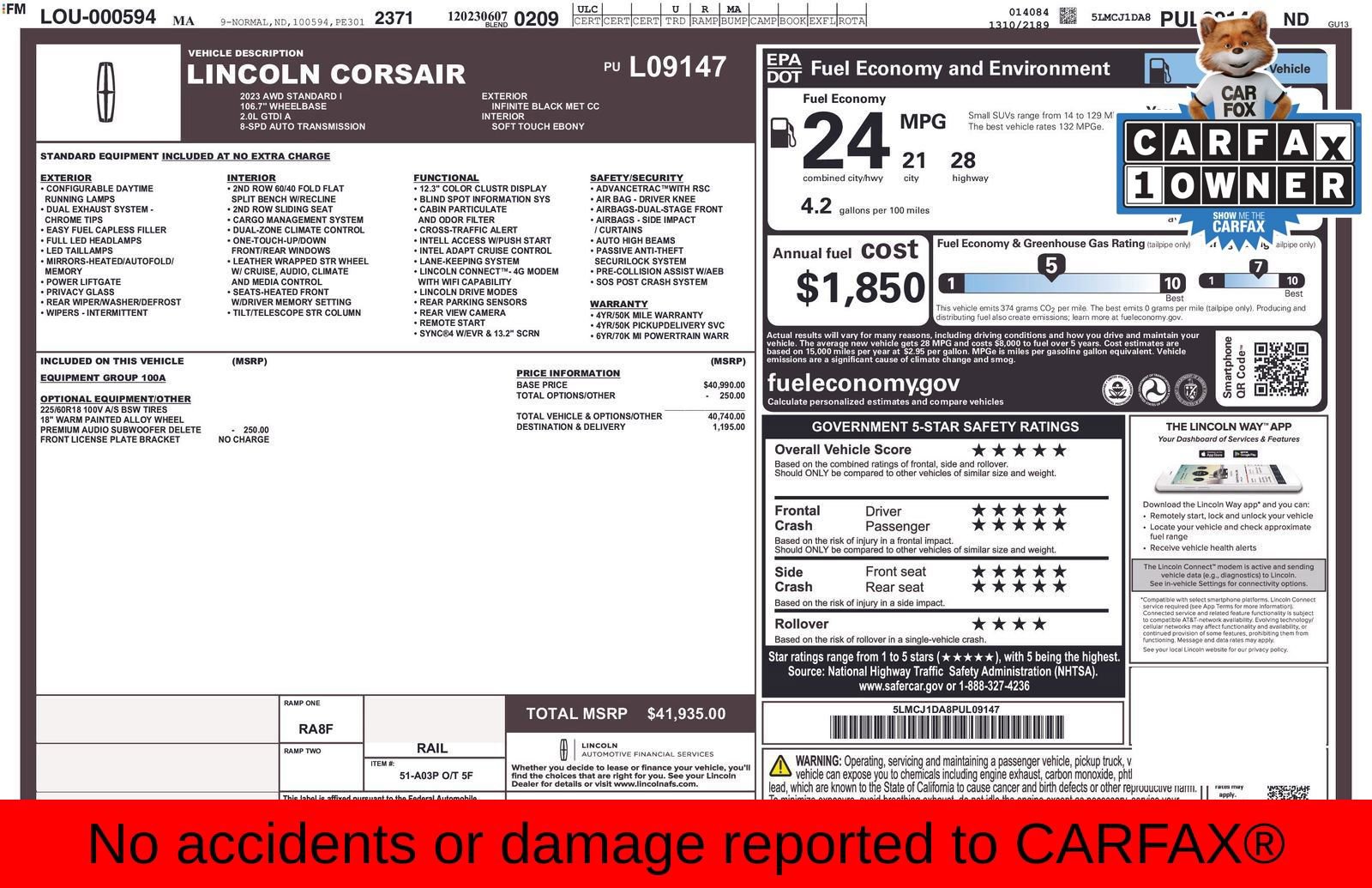 Used 2023 Lincoln Corsair AWD image 3