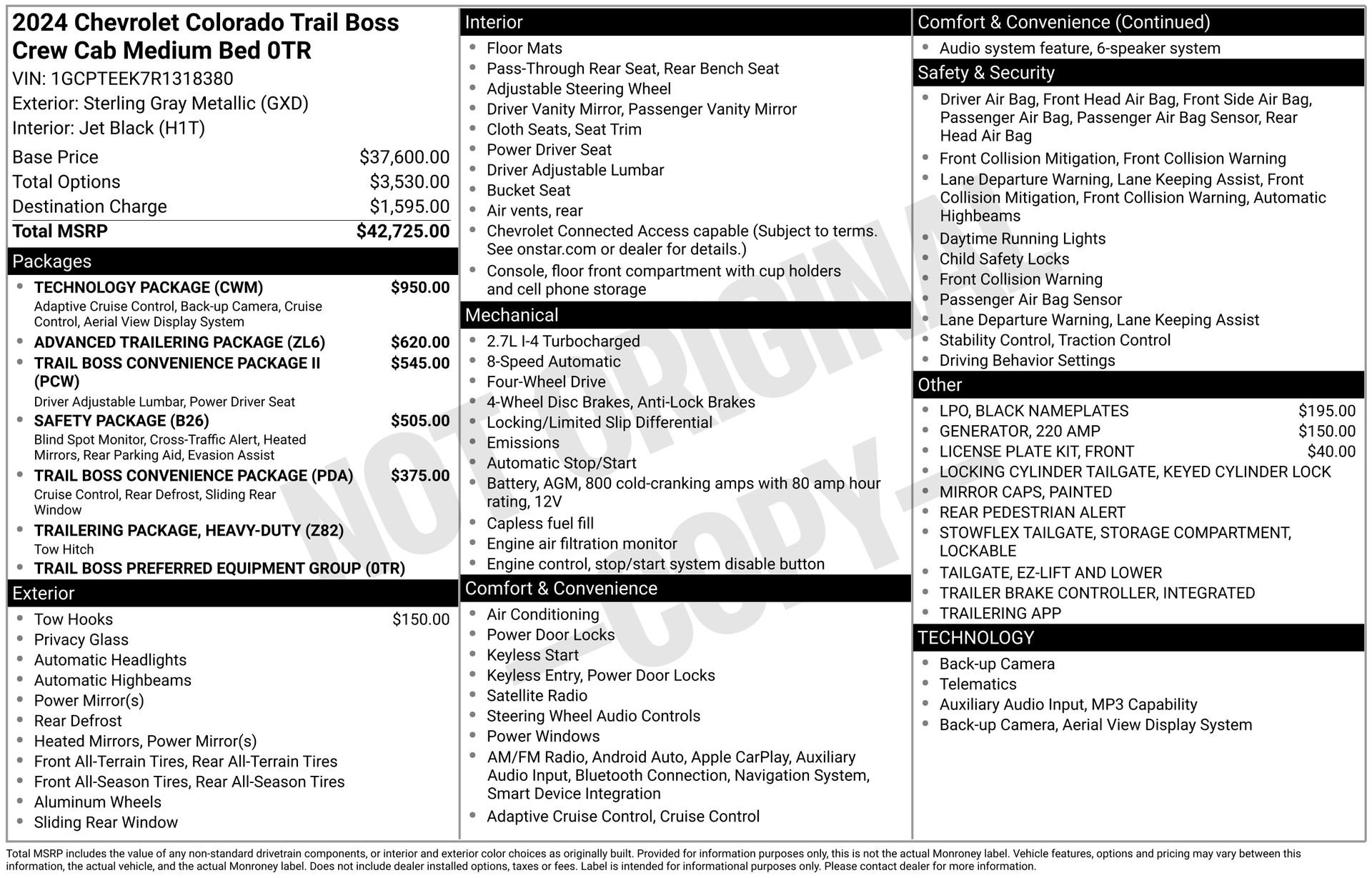 Used 2024 Chevrolet Colorado Trail Boss w/ Technology Package image 4