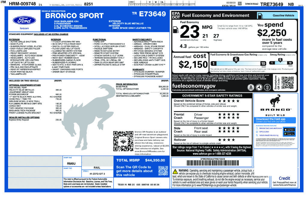 New 2026 Ford Bronco Sport Badlands w/ Badlands Tech Package AWD/4WD image 11