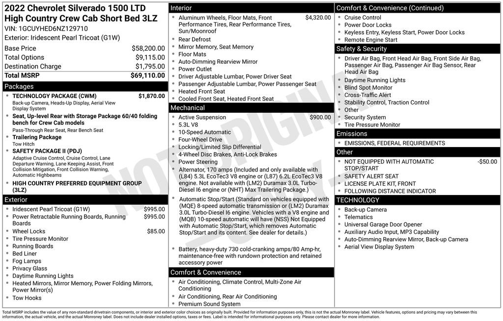 Used 2022 Chevrolet Silverado 1500 High Country w/ Technology Package image 6