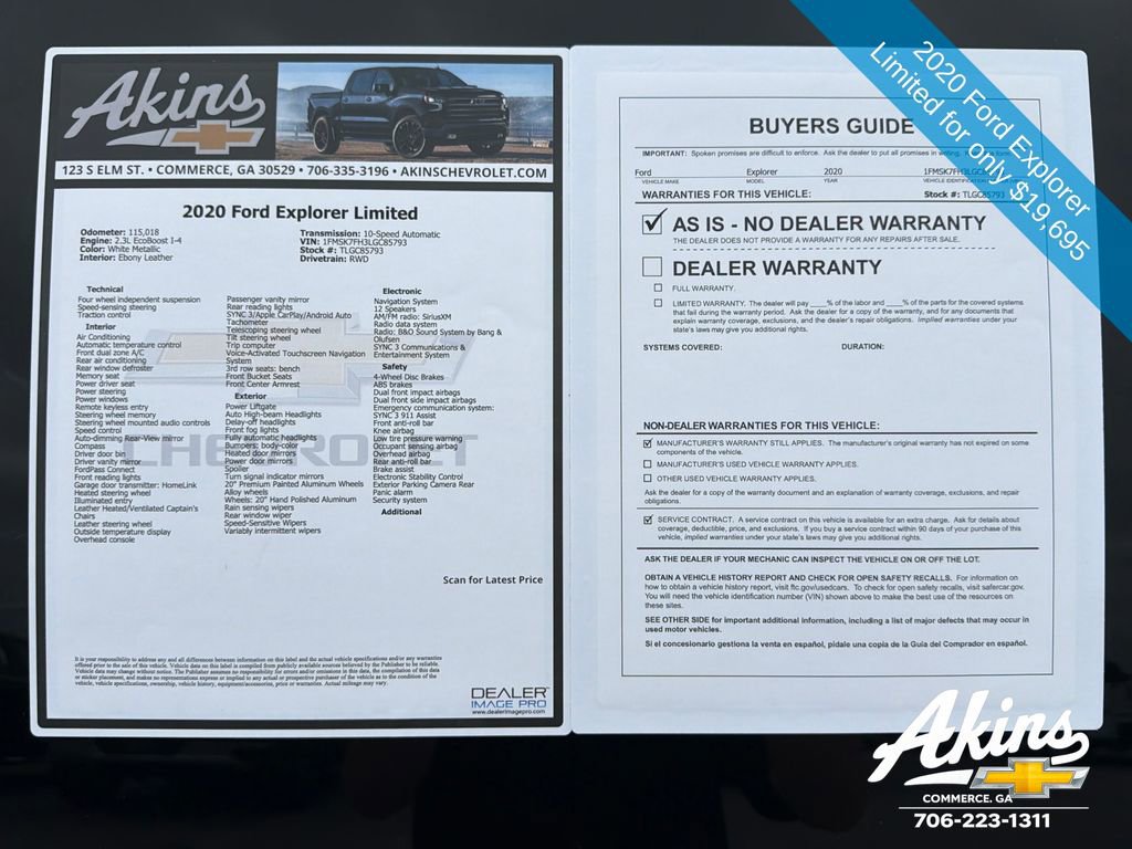 Used 2020 Ford Explorer Limited w/ Class III Trailer Tow Package RWD image 13