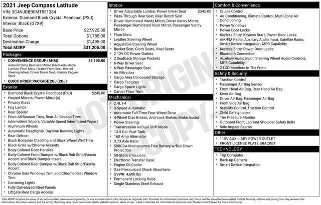 Used 2021 Jeep Compass Latitude w/ Convenience Group image 30