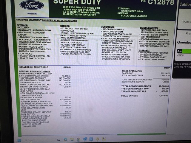 Used 2023 Ford F250 Lariat w/ Lariat Ultimate Package image 61