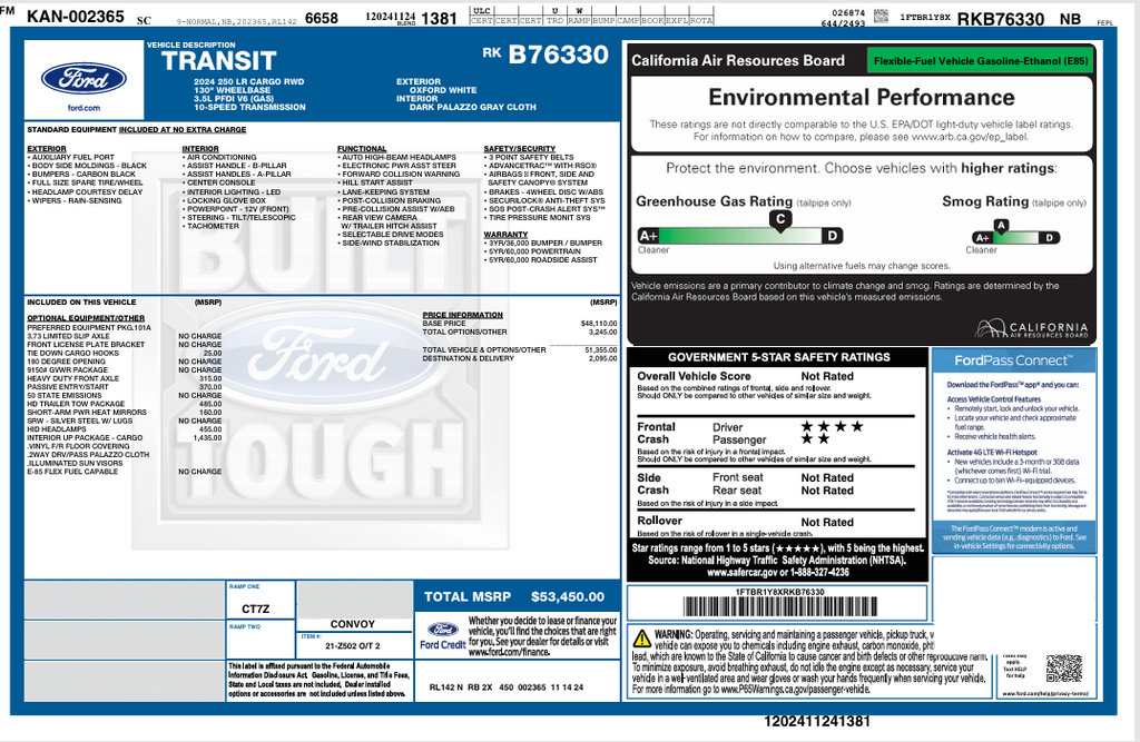 Used 2024 Ford Transit 250 Low Roof w/ Interior Upgrade Package RWD image 43