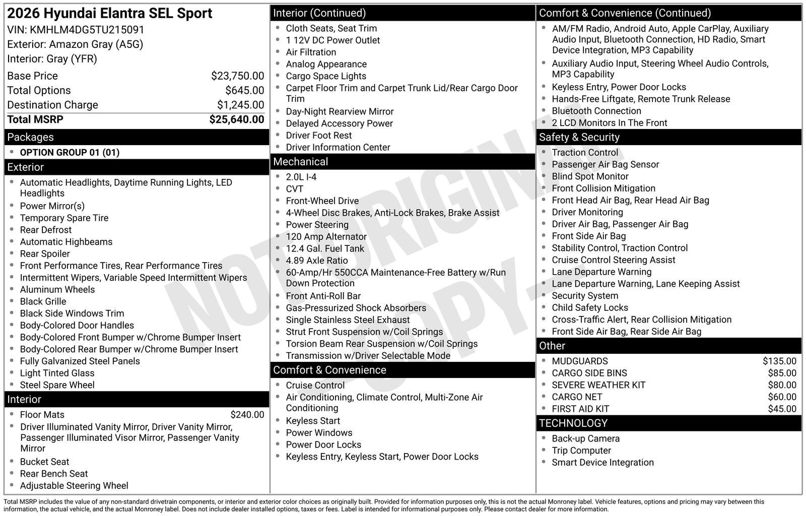New 2026 Hyundai Elantra Sport FWD image 27
