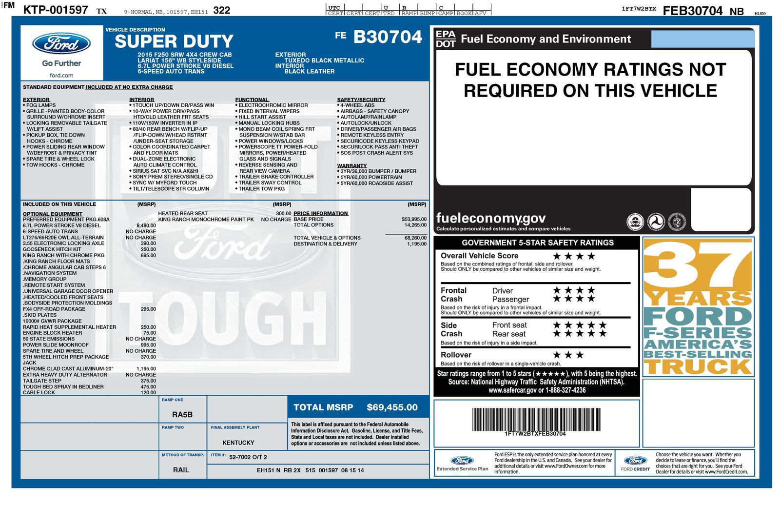 Used 2015 Ford F250 King Ranch w/ King Ranch w/Chrome Package image 3