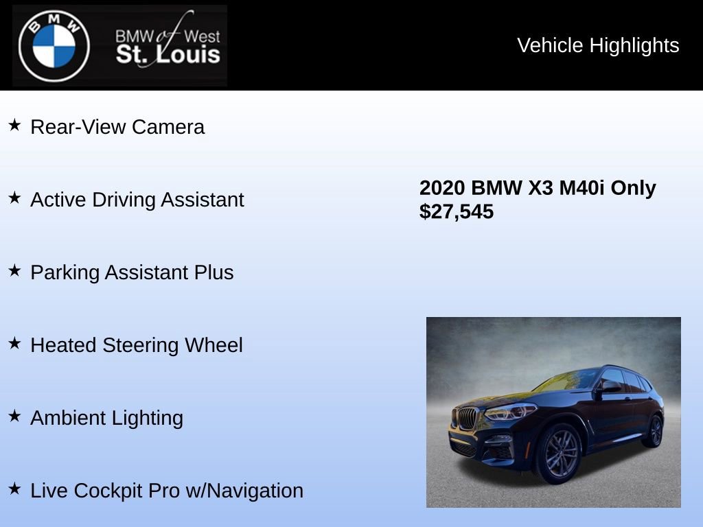 Used 2020 BMW X3 M40i w/ Executive Package AWD/4WD image 24