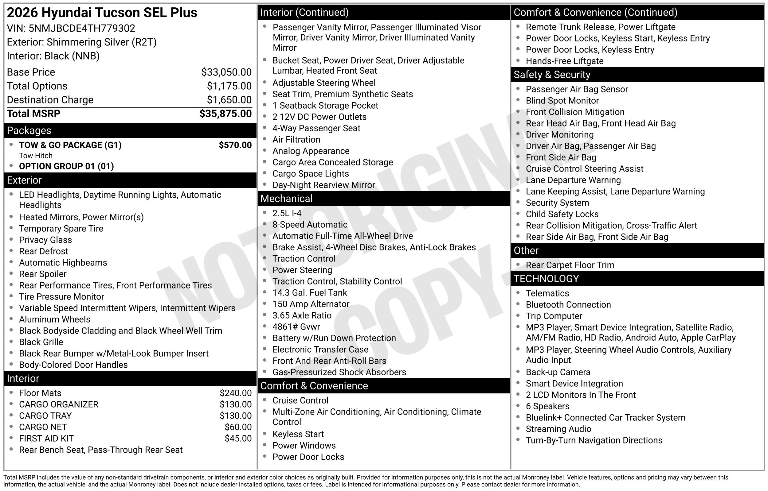 New 2026 Hyundai Tucson SEL Plus w/ Tow & Go Package AWD/4WD image 3
