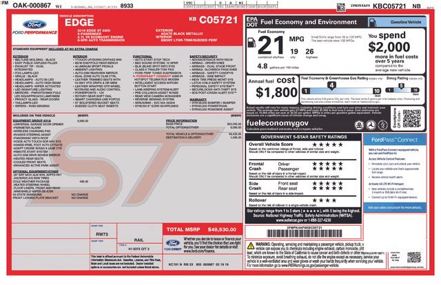 Used 2019 Ford Edge ST w/ Equipment Group 401A AWD/4WD image 4