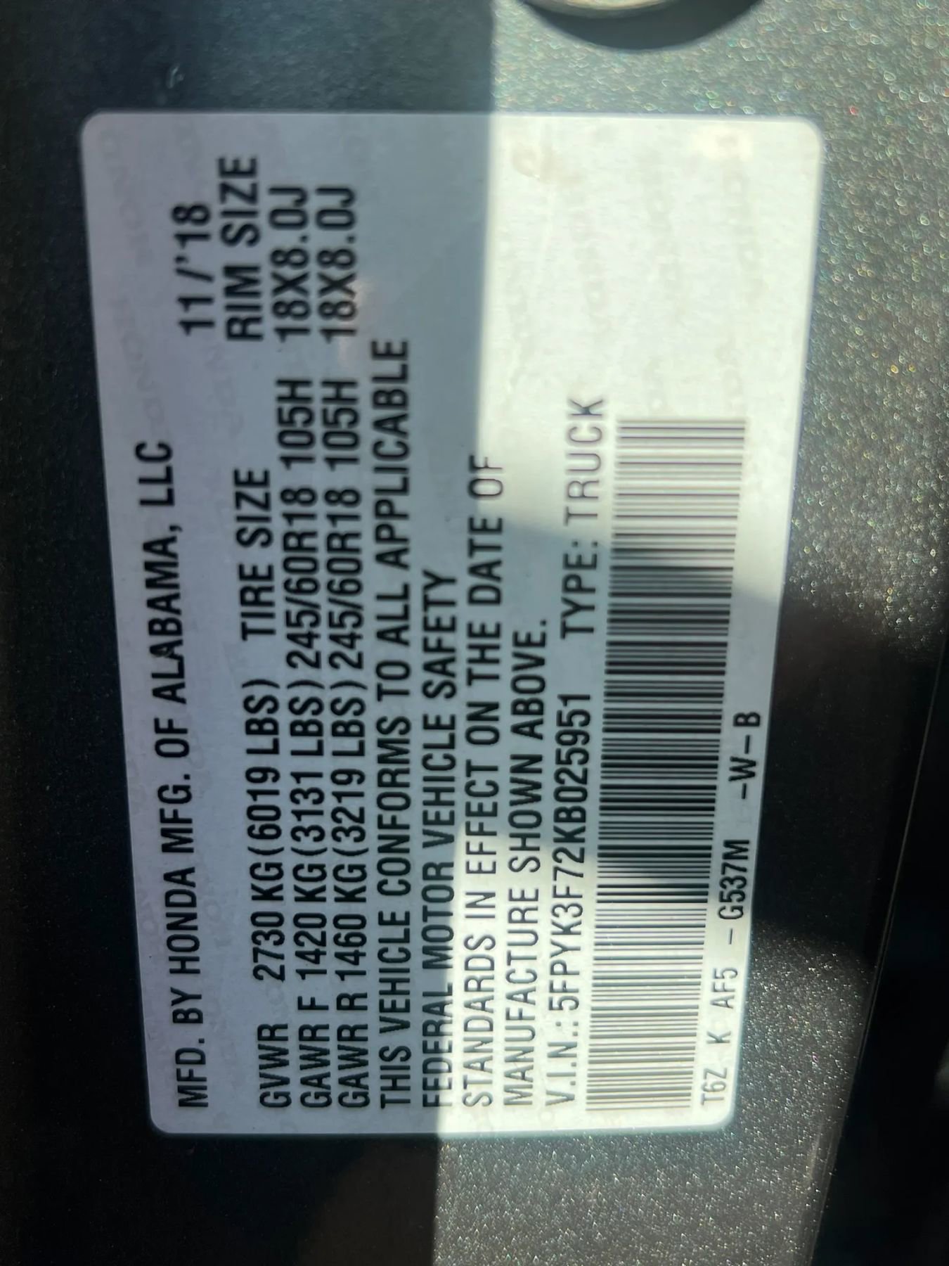 Used 2019 Honda Ridgeline RTL-E image 32