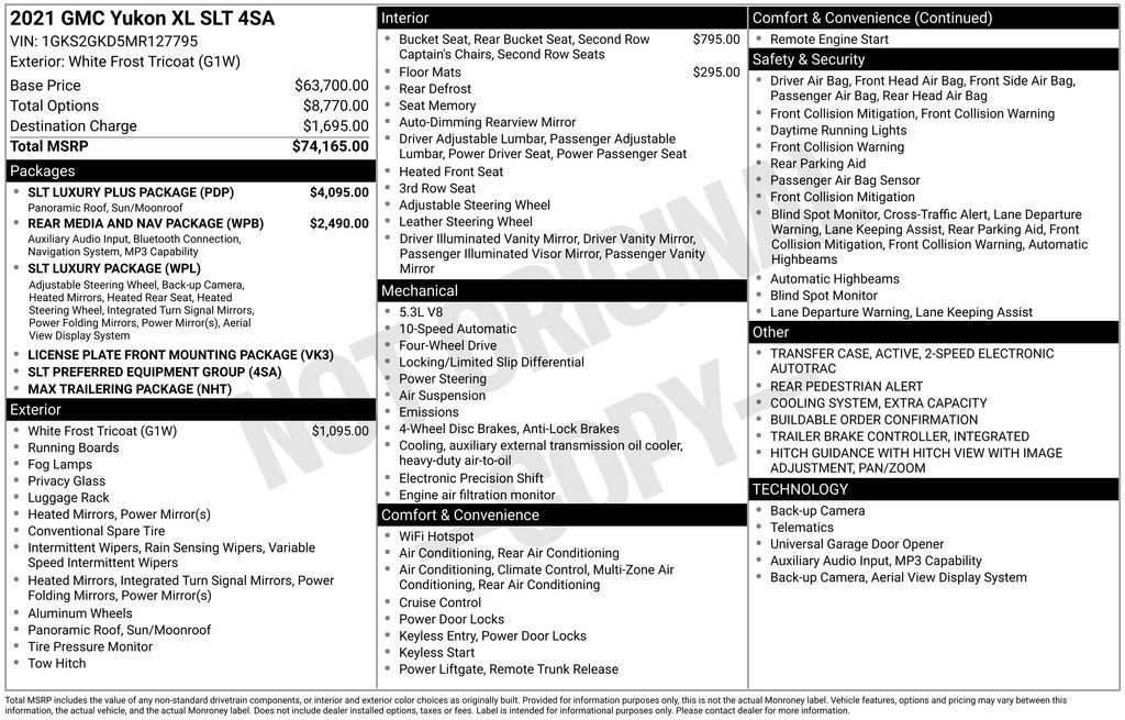 Used 2021 GMC Yukon XL SLT w/ SLT Luxury Plus Package image 2