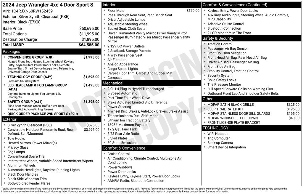 Used 2024 Jeep Wrangler Unlimited w/ Convenience Group AWD/4WD image 7