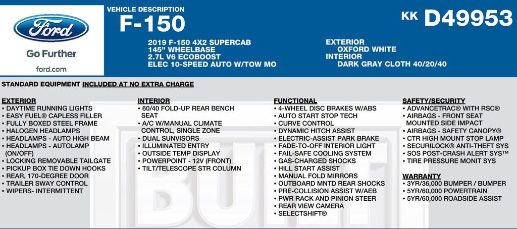 Used 2019 Ford F150 XL w/ Equipment Group 101A Mid RWD image 17