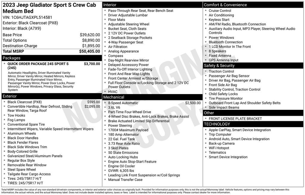 Used 2023 Jeep Gladiator Sport AWD/4WD image 6