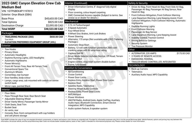 Used 2023 GMC Canyon Elevation w/ Trailering Package AWD/4WD image 23