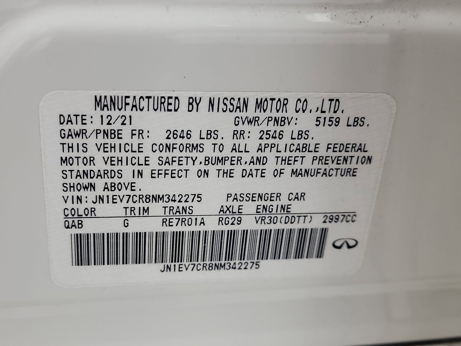 Used 2022 INFINITI Q50 Sensory image 30