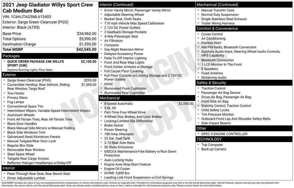 Used 2021 Jeep Gladiator Sport image 21