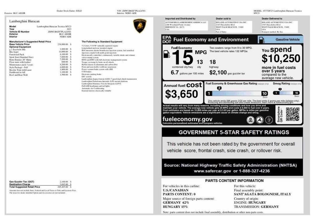 Used 2023 Lamborghini Huracan Tecnica RWD image 22