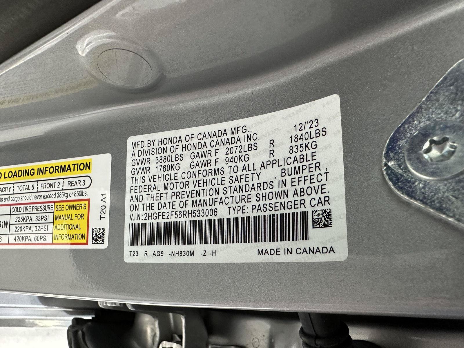 Certified 2024 Honda Civic Sport image 16