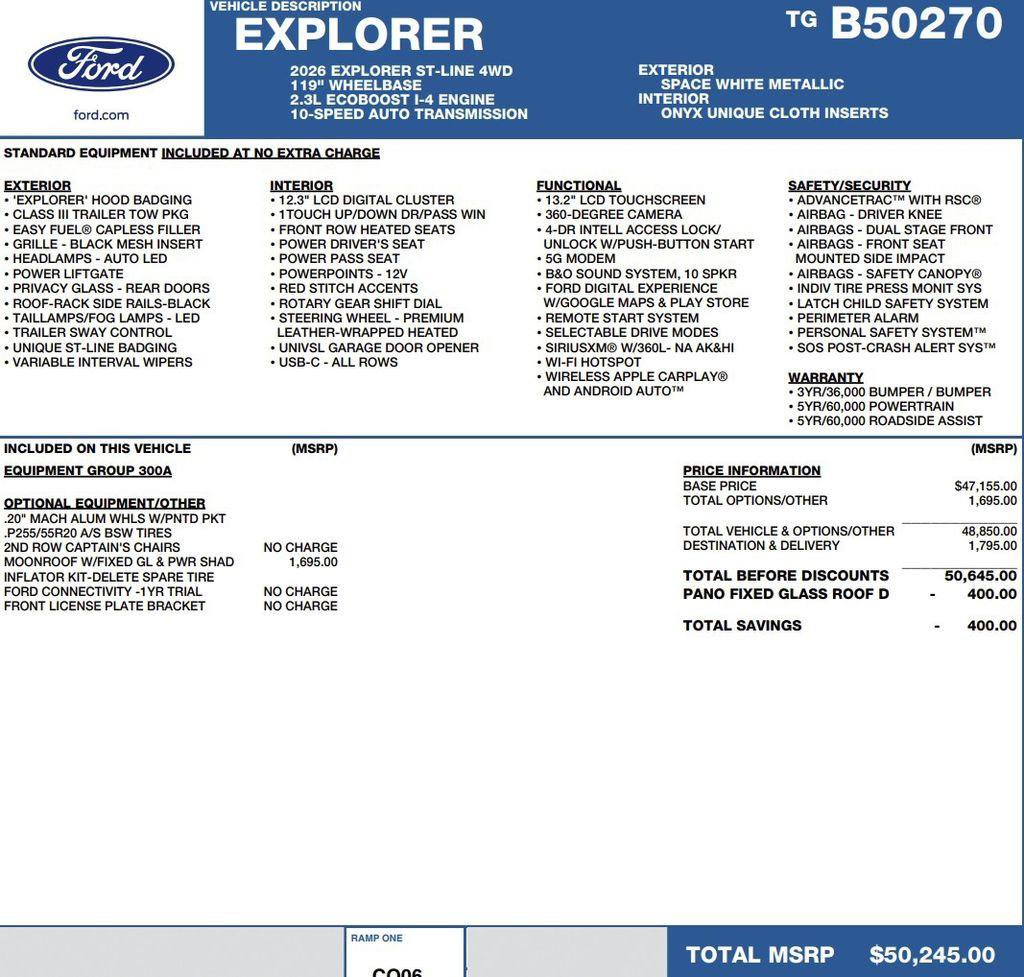 New 2026 Ford Explorer ST-Line image 2