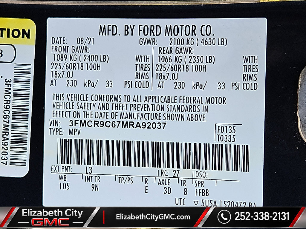 Used 2021 Ford Bronco Sport Outer Banks AWD/4WD image 29