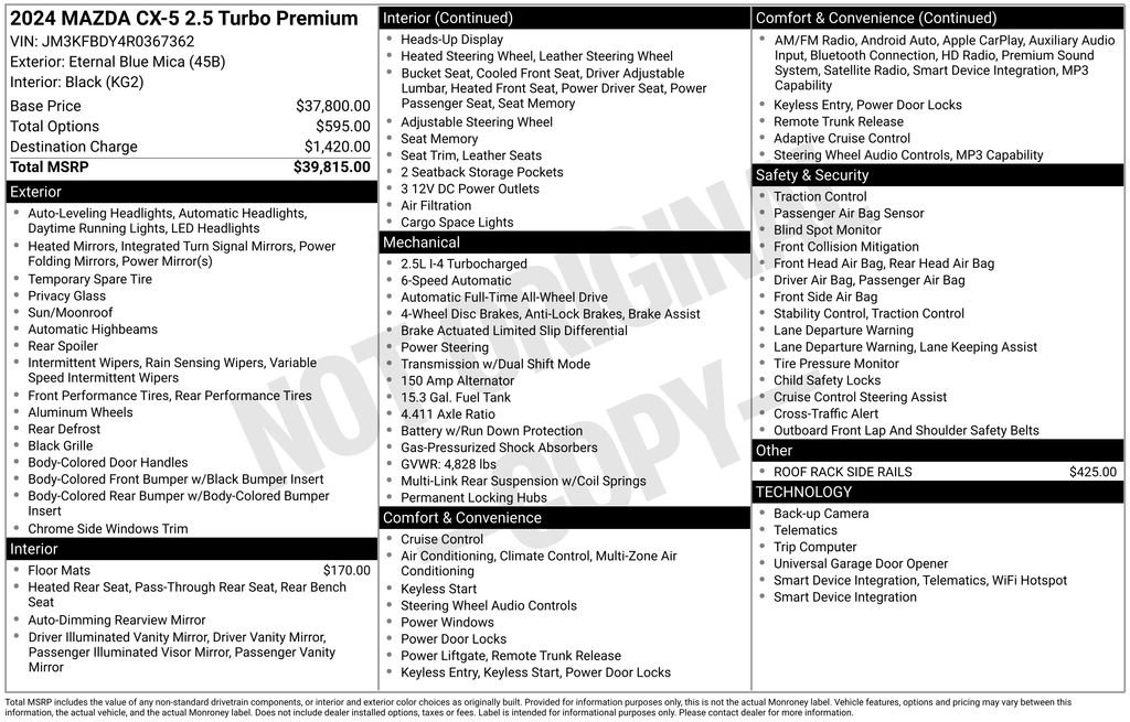 Used 2024 MAZDA CX-5 2.5 Turbo w/ Premium Package image 6