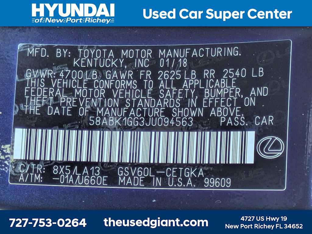 Used 2018 Lexus ES 350 w/ Premier Package FWD image 38