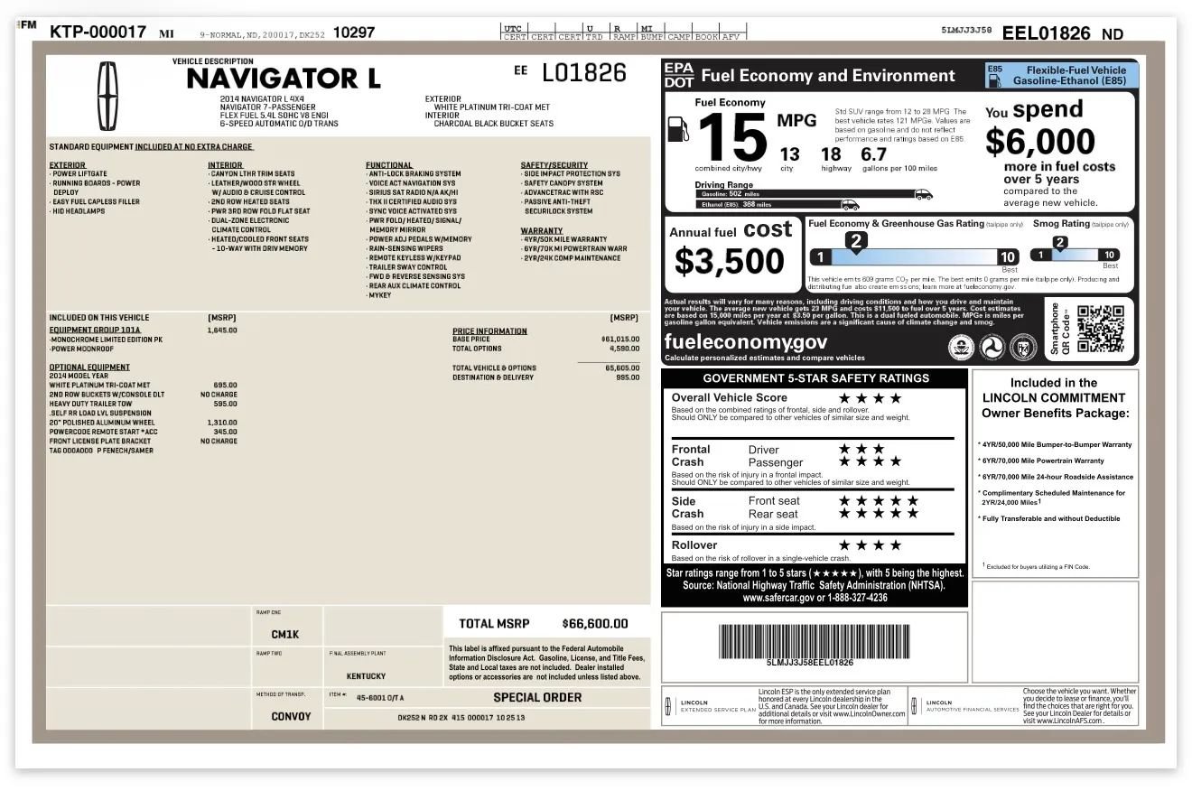 Used 2014 Lincoln Navigator L 4WD w/ Equipment Group 101A image 38