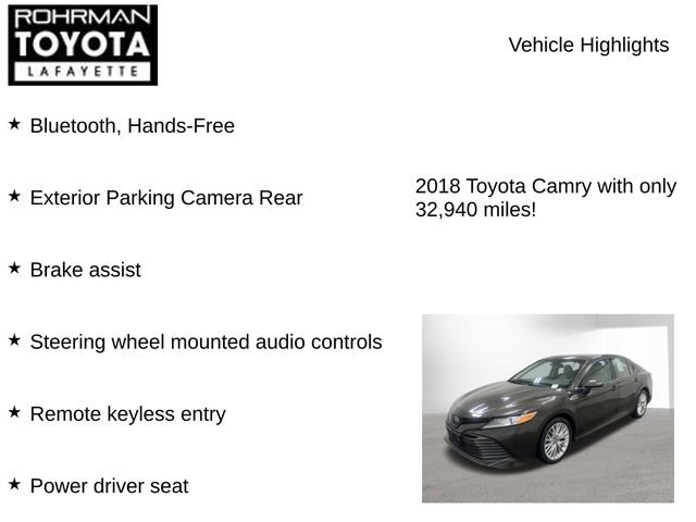 Used 2018 Toyota Camry XLE image 8