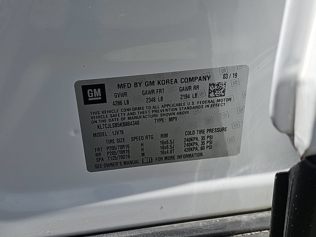 Certified 2019 Chevrolet Trax LT w/ LT Convenience Package FWD image 40
