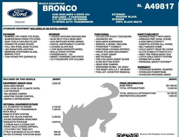 Used 2025 Ford Bronco Badlands AWD/4WD image 2