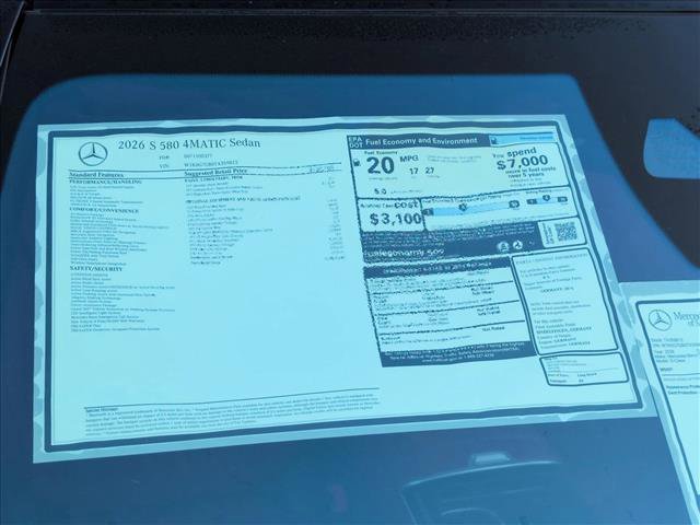 New 2026 Mercedes-Benz S 580 4MATIC Sedan image 18